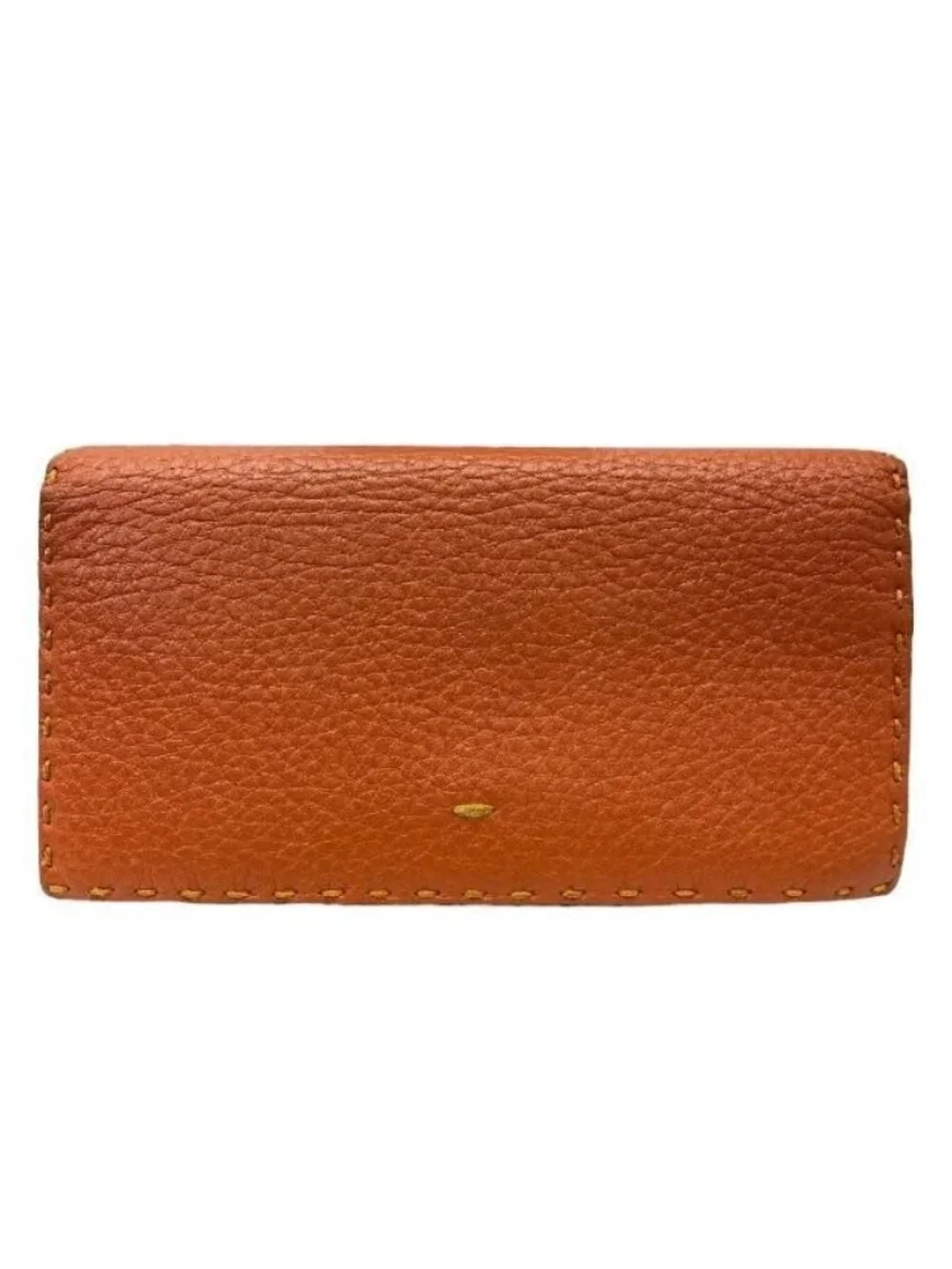 Fendi Selleria 7 M0186 Wallet Long Fold Leather Orange